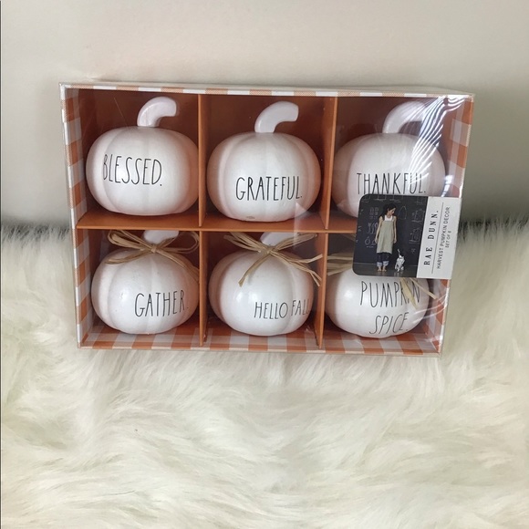 Rae Dunn decorative pumpkins